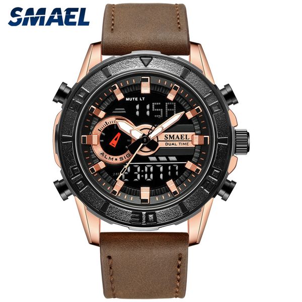 smael men watches brand luxury sport waterproof watch leather strap quartz wrist watch man clock relogio masculino sl-1411, Slivery;brown
smael men watches brand luxury sport waterproof watch leather strap quartz wrist watch man clock relogio masculino sl-1411, Slivery;brown