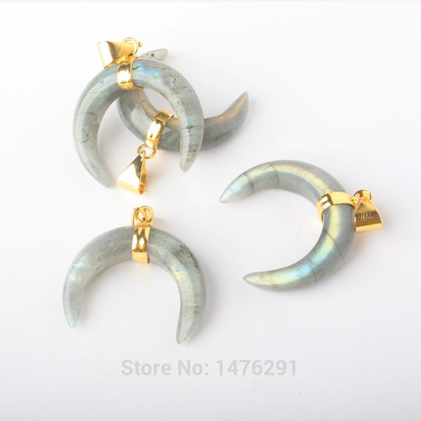 fashion chakra bull horn pendants natural labradorite stone crescent moon pendants 1pcs, Silver
fashion chakra bull horn pendants natural labradorite stone crescent moon pendants 1pcs, Silver