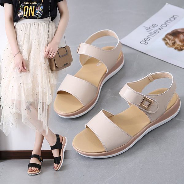 female casual women's flat platform beach shoes flat sandals women shoes gladiator open toe buckle soft jelly sandals, Black
female casual women's flat platform beach shoes flat sandals women shoes gladiator open toe buckle soft jelly sandals, Black