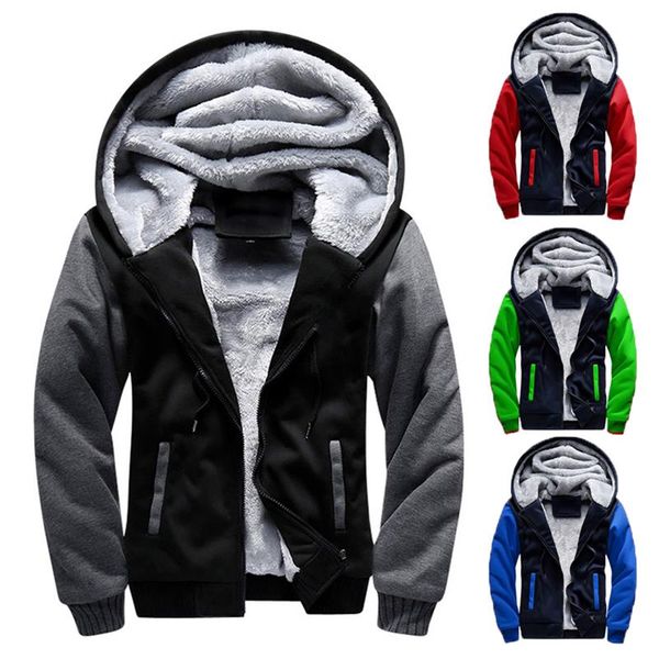 2020 men winter jackets and coats warm coat fleece hoodies jacket patchwork hoodie fur lined velvet padded plus size hood jacket, Black
2020 men winter jackets and coats warm coat fleece hoodies jacket patchwork hoodie fur lined velvet padded plus size hood jacket, Black