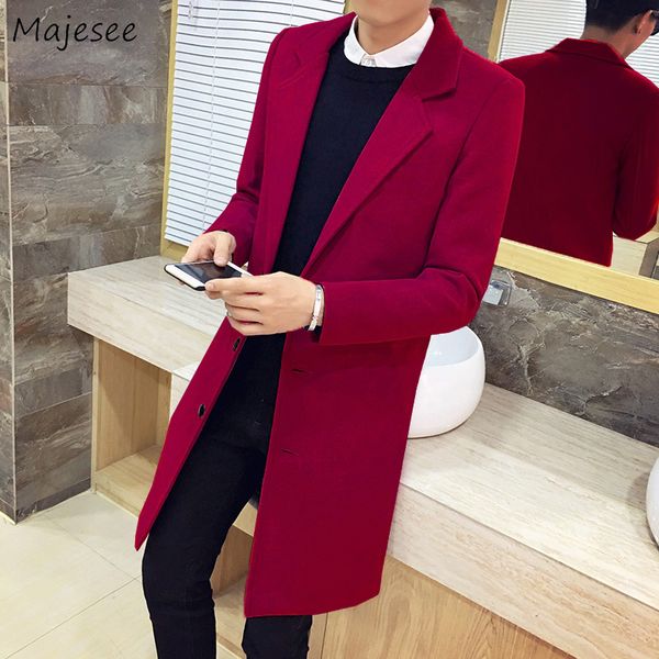 wool men single breasted solid simple all-match korean style leisure pockets long warm blends mens large size slim soft coats, Black
wool men single breasted solid simple all-match korean style leisure pockets long warm blends mens large size slim soft coats, Black
