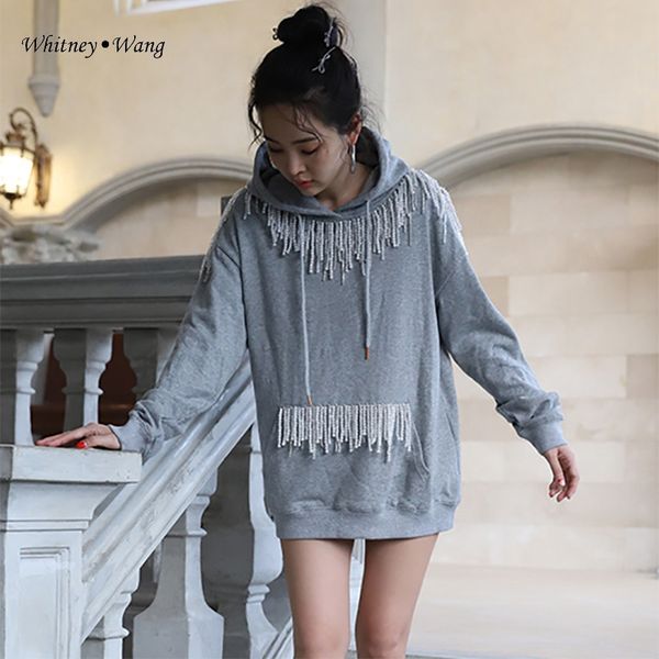 whitney wang 2020 spring fashion streetwear designer style handmade pearls beading tassel sweatshirt women hoodies pullover, Black
whitney wang 2020 spring fashion streetwear designer style handmade pearls beading tassel sweatshirt women hoodies pullover, Black