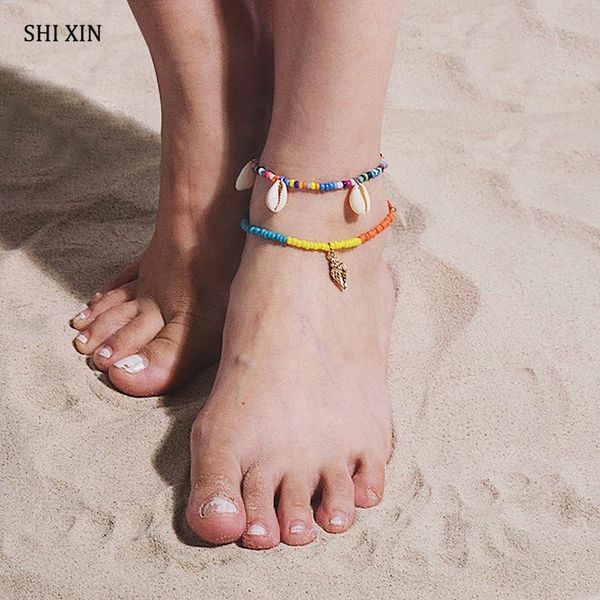 shixin bohemian colorful beads bracelet on the leg charms sea shell pendant anklet for women layered beaded foot ankle bracelets, Red;blue
shixin bohemian colorful beads bracelet on the leg charms sea shell pendant anklet for women layered beaded foot ankle bracelets, Red;blue