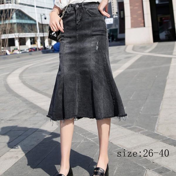 women plus size black denim skirt female spring new high waist elastic skirt elegant lady casual female
women plus size black denim skirt female spring new high waist elastic skirt elegant lady casual female