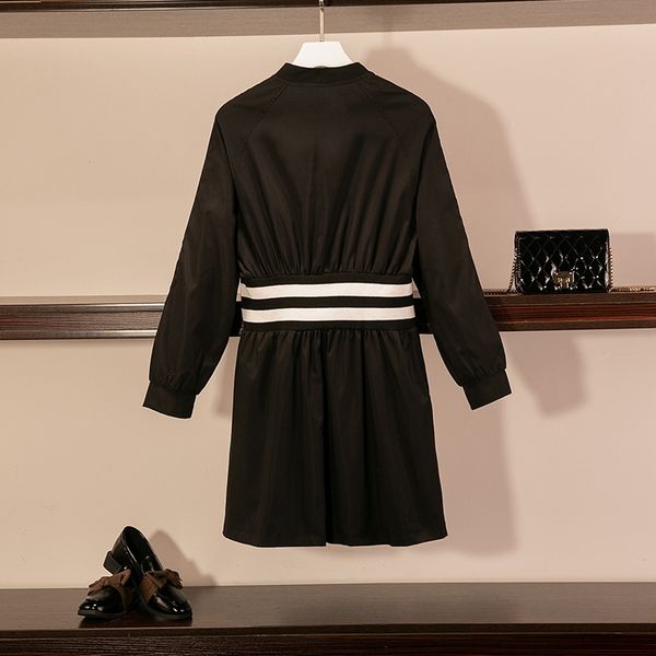 large size women's mid-long elastic waist baseball suit windbreaker coat ball suit dress dress 8139-1
large size women's mid-long elastic waist baseball suit windbreaker coat ball suit dress dress 8139-1