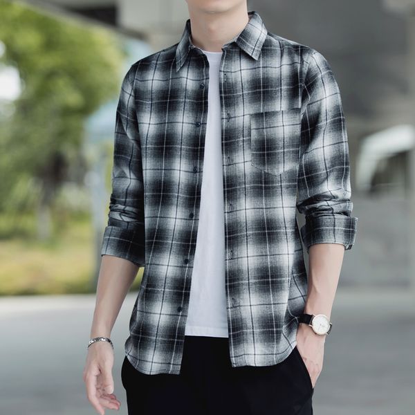run quantity spring men hong kong style lapel grid shirt joker teenagers chao long sleeve shirt, White;black
run quantity spring men hong kong style lapel grid shirt joker teenagers chao long sleeve shirt, White;black