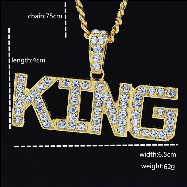 chaoren men's and women's fashion alloy rhinestone kingking letter necklace pendant hip hop hiphop jewelry in europe and america, Silver
chaoren men's and women's fashion alloy rhinestone kingking letter necklace pendant hip hop hiphop jewelry in europe and america, Silver