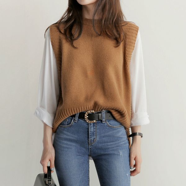 2018 spring autumn wool sweater vest women sleeveless o-neck knitted vest female casual tank pullover oversize split side, Black;white
2018 spring autumn wool sweater vest women sleeveless o-neck knitted vest female casual tank pullover oversize split side, Black;white