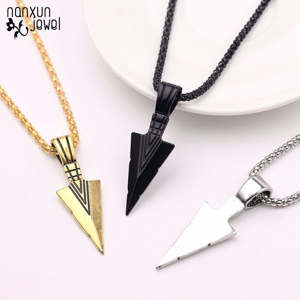 men's fashion jewelry gold silver black arrow head pendant 60 cm chain necklace creativity men vintage simple women jewelry
men's fashion jewelry gold silver black arrow head pendant 60 cm chain necklace creativity men vintage simple women jewelry