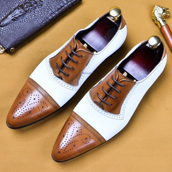 luxury formal dress man semi brogue shoes genuine leather handmade wedding party oxfords italian designer men's flats ss557, Black
luxury formal dress man semi brogue shoes genuine leather handmade wedding party oxfords italian designer men's flats ss557, Black