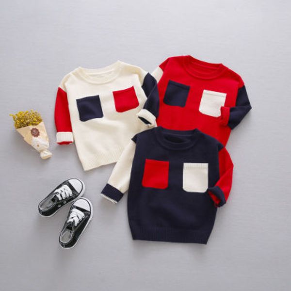 2018 spring and autumn children's wear color double pocket children's sweater boy child toddler baby boy and girl hand sweat, Blue
2018 spring and autumn children's wear color double pocket children's sweater boy child toddler baby boy and girl hand sweat, Blue