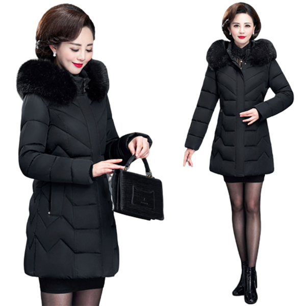 middle-aged women cotton coat korean 2020 winter big fur collar down cotton coats plus size women's jacket parka coat 6xl, Black
middle-aged women cotton coat korean 2020 winter big fur collar down cotton coats plus size women's jacket parka coat 6xl, Black