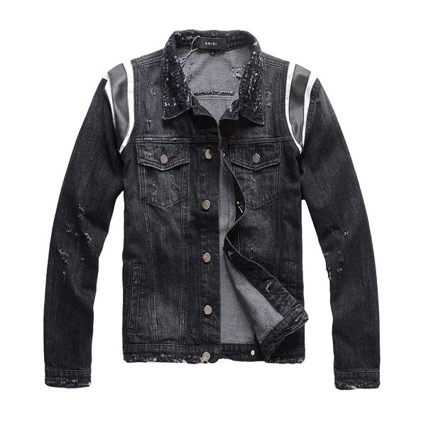 amiri denim jacket mens brand denim clothing r jacket retro luxury jacket hole denim jackets man fashion stitching, Black;brown
amiri denim jacket mens brand denim clothing r jacket retro luxury jacket hole denim jackets man fashion stitching, Black;brown