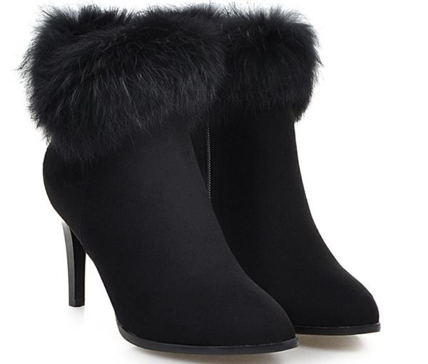 2018 suede women's boots in winter with new style high heel fine heel pointed end keep warm non-slip @203, Black
2018 suede women's boots in winter with new style high heel fine heel pointed end keep warm non-slip @203, Black
