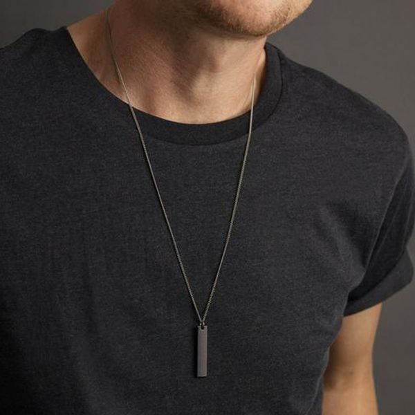 2020 fashion new black rectangle pendant necklace men trendy simple stainless steel chain men necklace jewelry gift, Silver
2020 fashion new black rectangle pendant necklace men trendy simple stainless steel chain men necklace jewelry gift, Silver