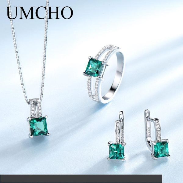 umcho элегантный 925 стерлингового серебра ожерелья кольца серьги квадратный созданный изумруд свадебные ювелирные наборы для женщин с короб, Black
umcho элегантный 925 стерлингового серебра ожерелья кольца серьги квадратный созданный изумруд свадебные ювелирные наборы для женщин с короб, Black