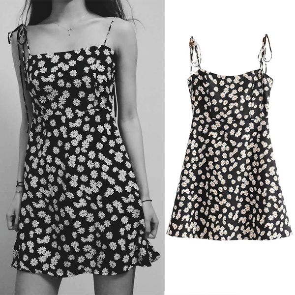 fashion retro little daisy print romantic suspender dress side split elegant v neck holiday dresses vestidos, Black;gray
fashion retro little daisy print romantic suspender dress side split elegant v neck holiday dresses vestidos, Black;gray