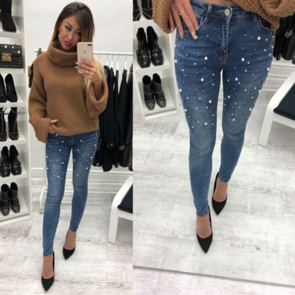 newdiscvry new women fashion pearled slim denim pants boyfriend jeans trousers ladies womens daily casual jean pant clothing, Blue
newdiscvry new women fashion pearled slim denim pants boyfriend jeans trousers ladies womens daily casual jean pant clothing, Blue
