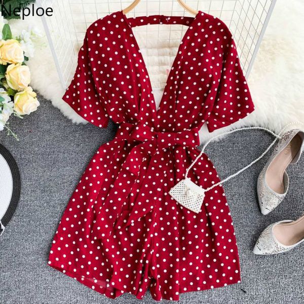 neploe jumpsuit for women 2020 polka dot v-neck short sleeve playsuits retro backless drawstring slim waist beach bodysuit 43593, Black;white
neploe jumpsuit for women 2020 polka dot v-neck short sleeve playsuits retro backless drawstring slim waist beach bodysuit 43593, Black;white