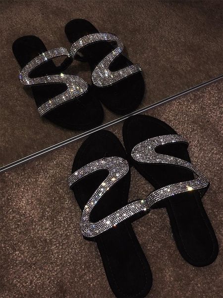 2019 style women's shoes water drill sandals slippers shoes with crystal sell ing, Black
2019 style women's shoes water drill sandals slippers shoes with crystal sell ing, Black
