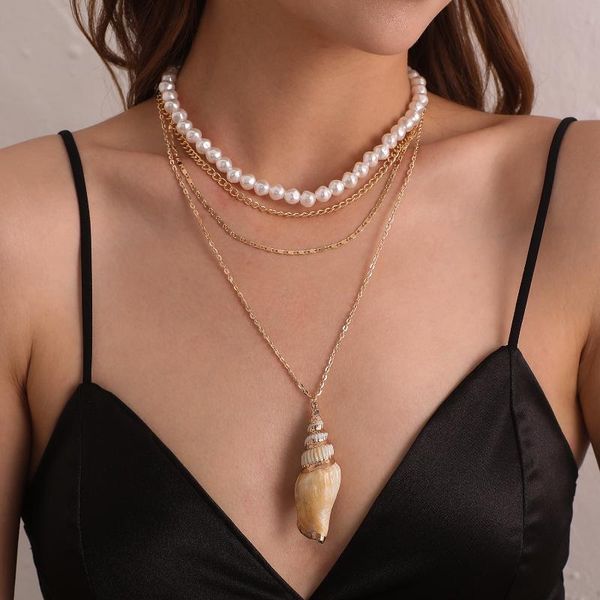 natural conch pendant necklace vintage exaggerated pearl multi-layer necklace link chain women fashion jewelry, Golden;silver
natural conch pendant necklace vintage exaggerated pearl multi-layer necklace link chain women fashion jewelry, Golden;silver