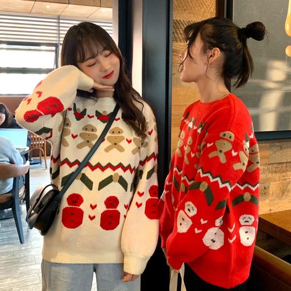 winter new christmas lazy wind sweater korean loose mid-length student pullover sweater women tide, White;black
winter new christmas lazy wind sweater korean loose mid-length student pullover sweater women tide, White;black