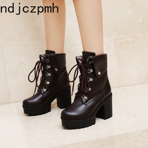 boots the new fashion round head autumn and winter lace up middle tube square heel high heel shoes women plus size 34-43, Black
boots the new fashion round head autumn and winter lace up middle tube square heel high heel shoes women plus size 34-43, Black