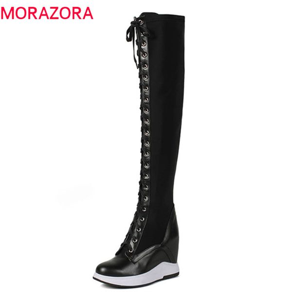 morazora 2020 new fashion over the knee boots women genuine leather lace up +zipper warm autumn winter boots wedges shoes woman, Black
morazora 2020 new fashion over the knee boots women genuine leather lace up +zipper warm autumn winter boots wedges shoes woman, Black