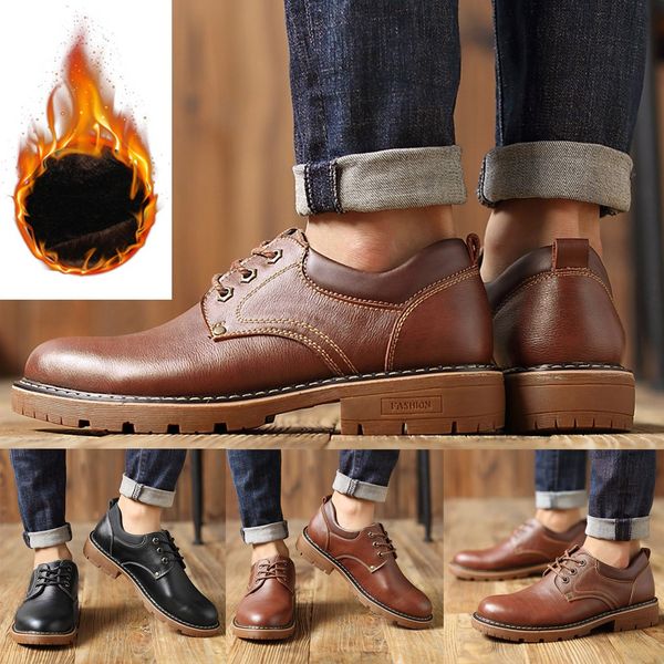 leisure men keep warm shoes round toe lace-up boots business shoes leather 38-44, Black
leisure men keep warm shoes round toe lace-up boots business shoes leather 38-44, Black