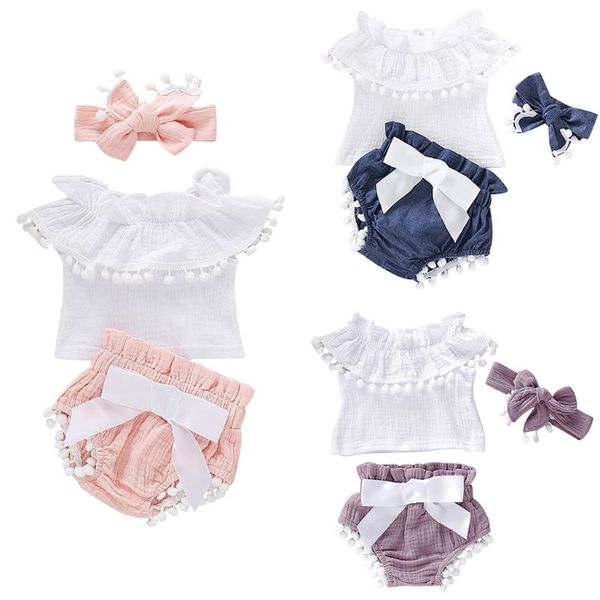 3pcs newborn baby girls off shoulder ruffle +shorts pants outfits set cotton clothes, White
3pcs newborn baby girls off shoulder ruffle +shorts pants outfits set cotton clothes, White
