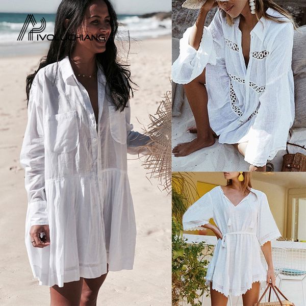 2020 white cotton high collar cover up women swimsuit cover up sleeve kaftan beach tunic pareo beachdress robe de plage
2020 white cotton high collar cover up women swimsuit cover up sleeve kaftan beach tunic pareo beachdress robe de plage