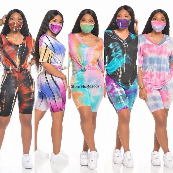 new women's sport casual suit tie-dye printed v-neck short-sleeved t-shirt two-piece comfortable suit of five minutes pants, White
new women's sport casual suit tie-dye printed v-neck short-sleeved t-shirt two-piece comfortable suit of five minutes pants, White