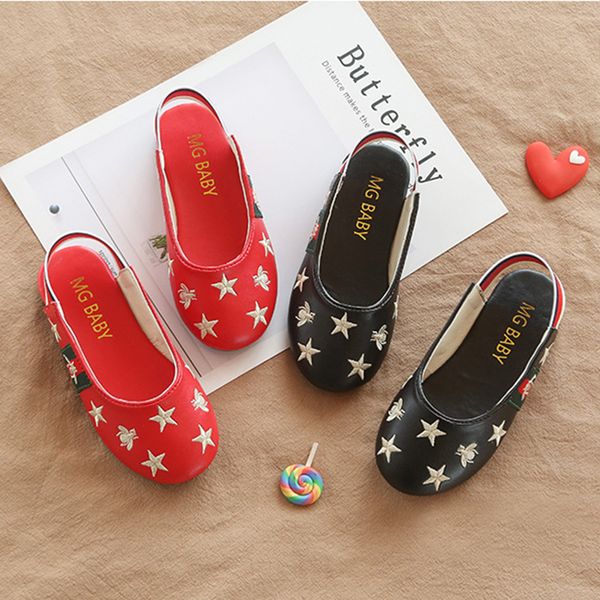 kids sandals children leather slippers kids footwear girls vintage single shoes school flat shoes, Black 
kids sandals children leather slippers kids footwear girls vintage single shoes school flat shoes, Black