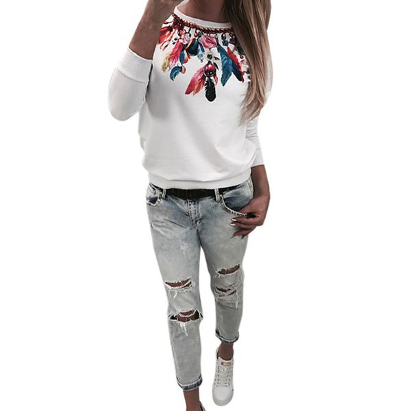 new fashion harajuku t shirt woman spring autumn girls feather print long sleeve o neck women slim pullover tshirt sj3861v, White
new fashion harajuku t shirt woman spring autumn girls feather print long sleeve o neck women slim pullover tshirt sj3861v, White