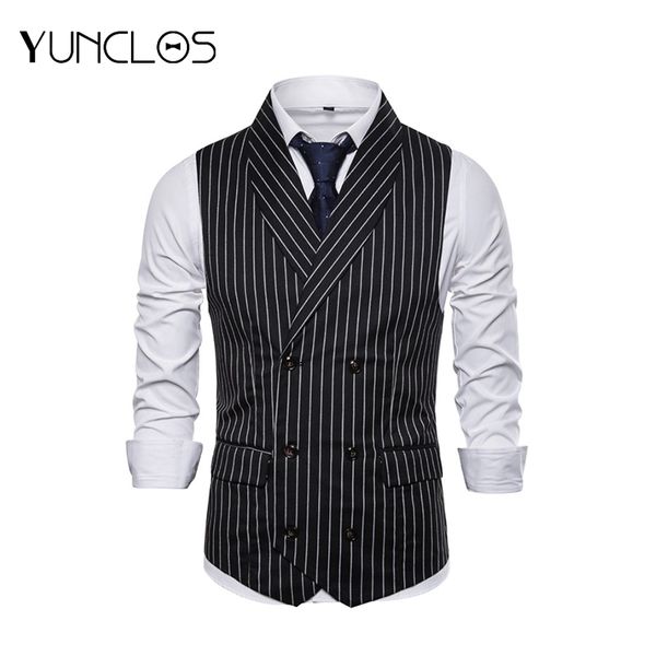 yunclos 2019 black business wedding party men vests green fruit collar casual men vest double-breasted striped suit vest, Black;white
yunclos 2019 black business wedding party men vests green fruit collar casual men vest double-breasted striped suit vest, Black;white