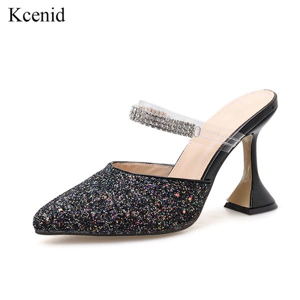 kcenid 2020 new women summer slippers pointed toe bling rhinestone decor high heels party wedding ladies slides mules shoes, Black
kcenid 2020 new women summer slippers pointed toe bling rhinestone decor high heels party wedding ladies slides mules shoes, Black