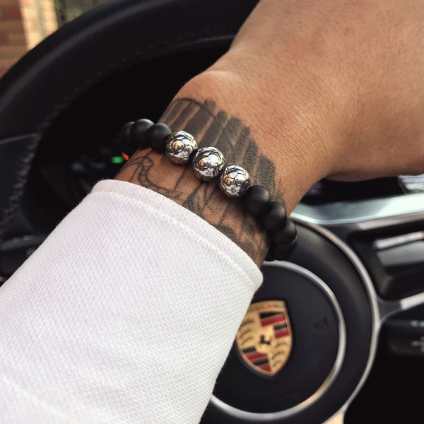 magic fish 8mm natural stone bracelet soccer football beads strand bracelets for men boys sport jewelry friendship bracelets, Black
magic fish 8mm natural stone bracelet soccer football beads strand bracelets for men boys sport jewelry friendship bracelets, Black