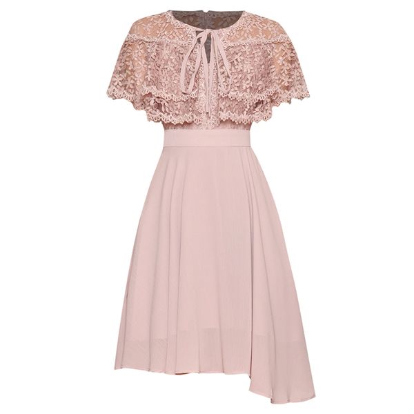 casual dresses 2021 women clothing runway fashion white / pink floral lace dress string up o-neck cape sleeves irregular woman shirt, Black;gray
casual dresses 2021 women clothing runway fashion white / pink floral lace dress string up o-neck cape sleeves irregular woman shirt, Black;gray