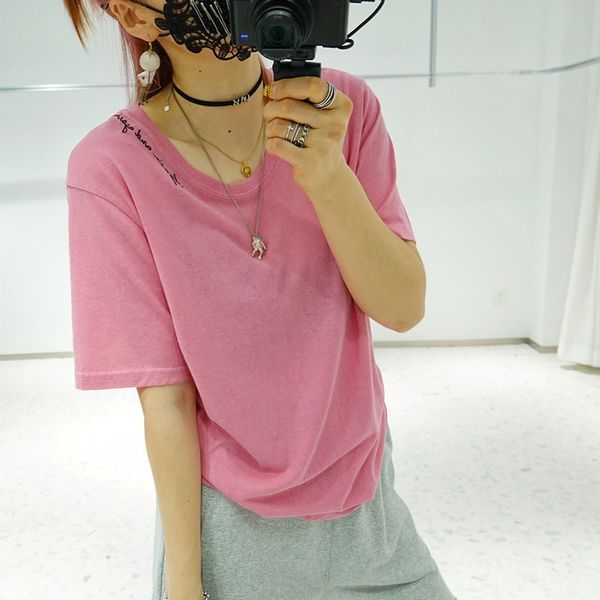 2020 women's basic macaron pure embroidery short sleeve embroidered cotton t-shirt round collar cotton t-shirt, White
2020 women's basic macaron pure embroidery short sleeve embroidered cotton t-shirt round collar cotton t-shirt, White