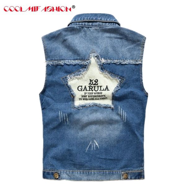 coolmifashion brand mens denim vest vintage sleeveless washed jeans waistcoat man cowboy ripped jacket plus size 5xl mens vests, Black;white
coolmifashion brand mens denim vest vintage sleeveless washed jeans waistcoat man cowboy ripped jacket plus size 5xl mens vests, Black;white