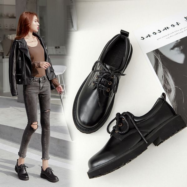 shoes woman flats round toe women's heels casual female sneakers oxfords dress on heels new retro leather pu fabric rome basic, Black
shoes woman flats round toe women's heels casual female sneakers oxfords dress on heels new retro leather pu fabric rome basic, Black
