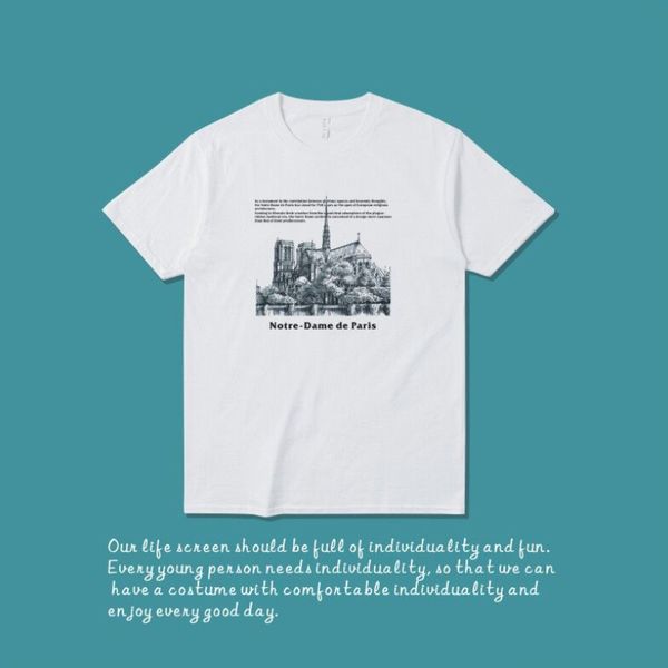 2019 notre-dame de paris summer street wear europe paris fashion women men cotton tshirt casualtee t-shirt s-3xl, White
2019 notre-dame de paris summer street wear europe paris fashion women men cotton tshirt casualtee t-shirt s-3xl, White