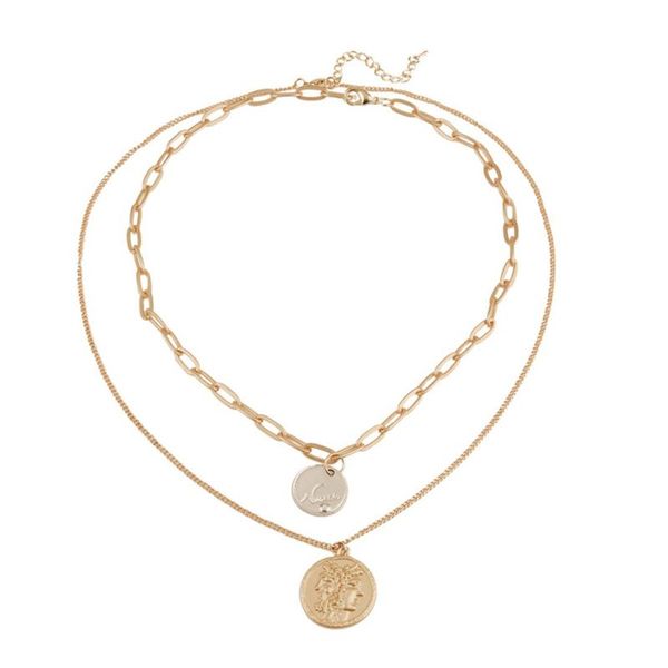 coin shaped necklace neck pendant fashion 2-layers necklace women neck jewelry golden, Silver
coin shaped necklace neck pendant fashion 2-layers necklace women neck jewelry golden, Silver
