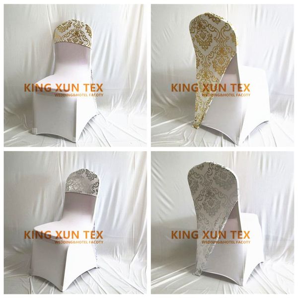 

25 50 100pcs mettalic lycra spandex chair cap cover universal for wedding decoration stretch party chair covers event l