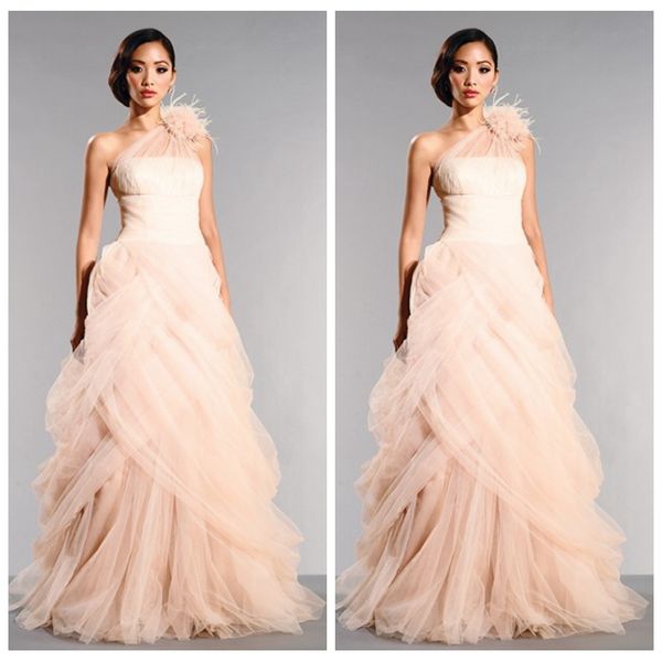 2019 sheer one shoulder a-line wedding dresses tulle pleated ruched floor length bridal gowns custom long vestidos de marriage, White
2019 sheer one shoulder a-line wedding dresses tulle pleated ruched floor length bridal gowns custom long vestidos de marriage, White