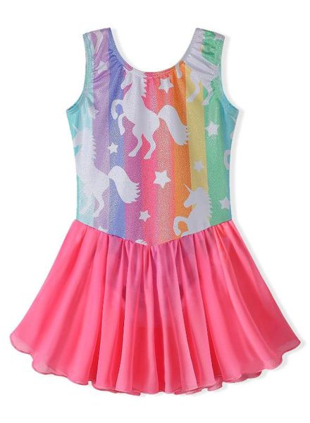 2-11 years girls dress sleeveless unicorn pattern ballet skirt dance wear gymnastic dance costumes kids ballet dress, Black;red 
2-11 years girls dress sleeveless unicorn pattern ballet skirt dance wear gymnastic dance costumes kids ballet dress, Black;red