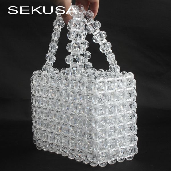 sekusa handmade style pearl handbags transparent beaded evening bags vintage embroidery day clutch purse
sekusa handmade style pearl handbags transparent beaded evening bags vintage embroidery day clutch purse