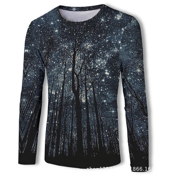 mens designer forest long sleeve t-shirt 3d digital printing round neck casual wear, White;black
mens designer forest long sleeve t-shirt 3d digital printing round neck casual wear, White;black