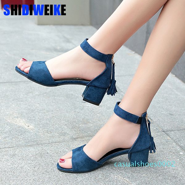 woman shoes 2020 summer tassel flock women fringe sandal thick high heels sandals sandalias c02, Black
woman shoes 2020 summer tassel flock women fringe sandal thick high heels sandals sandalias c02, Black