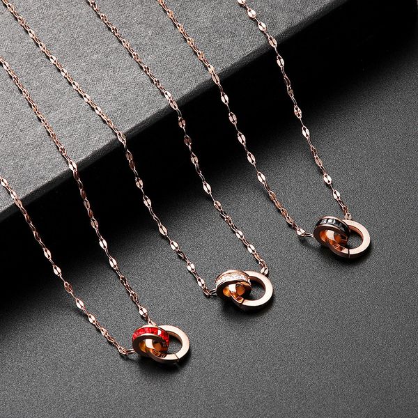 ring shape roman numerals titanium steel necklace women 18k rose gold choker chain pendant accessories, Silver
ring shape roman numerals titanium steel necklace women 18k rose gold choker chain pendant accessories, Silver